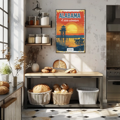 Alabama: A Date Adventure Vintage Travel Poster