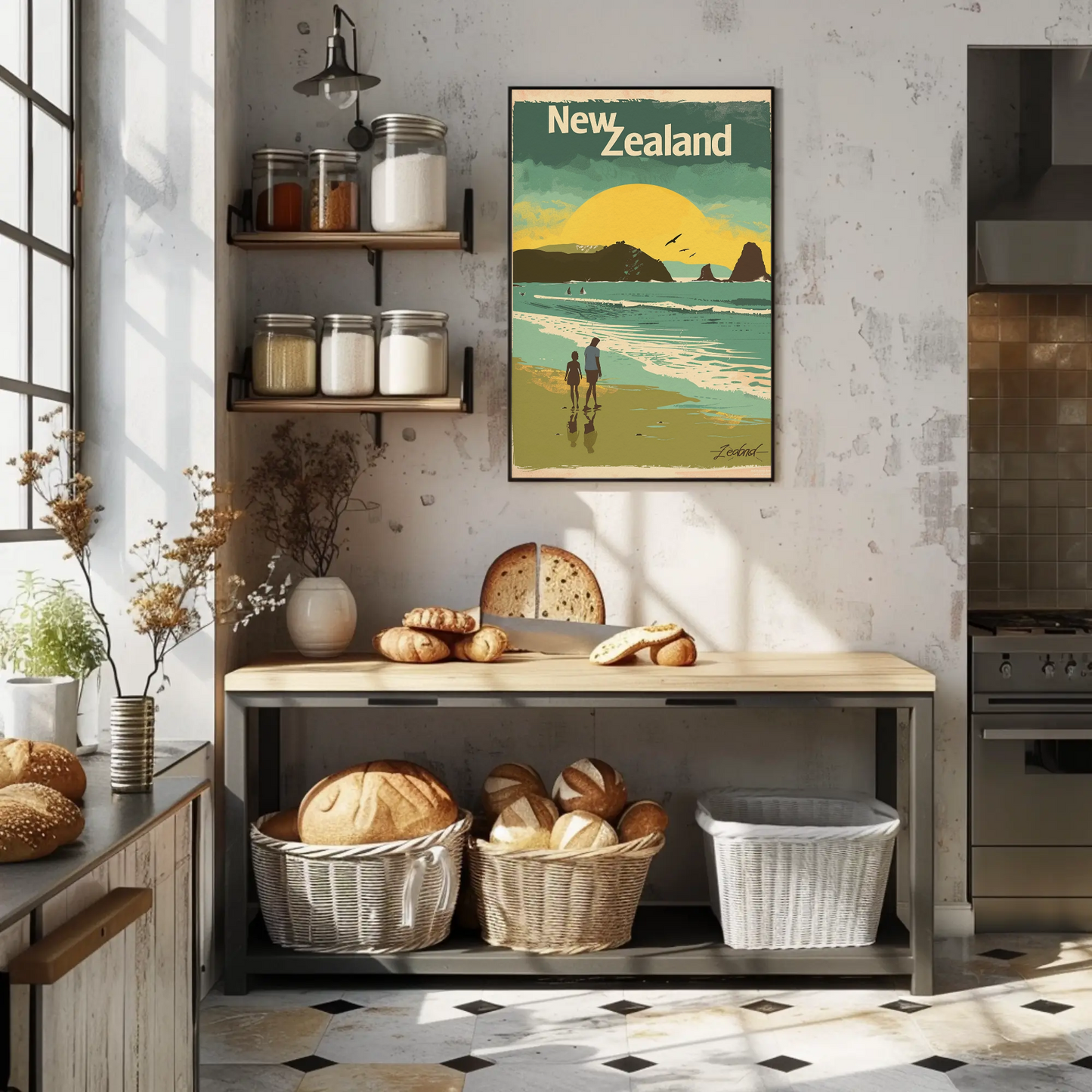 New Zealand Vintage Travel Poster