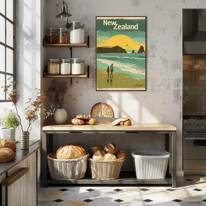 New Zealand Vintage Travel Poster