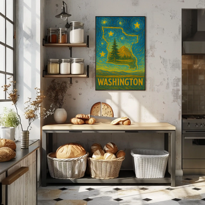 Washington Starry Night Poster