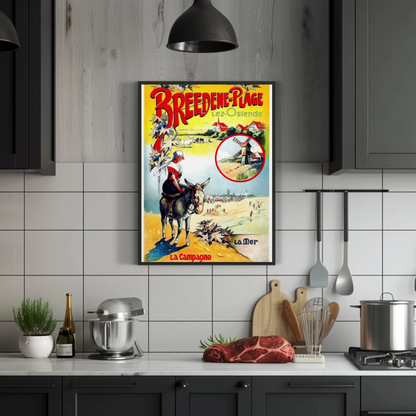 Breedene-Plage, Lez-Ostende Vintage Poster