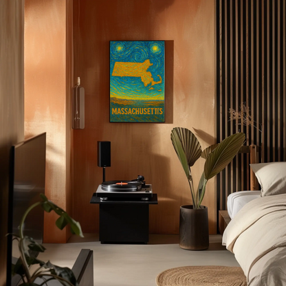 Massachusetts Starry Night Poster