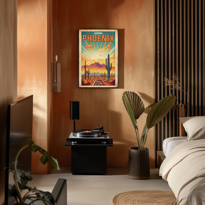 Phoenix Arizona Vintage Travel Poster Artwork