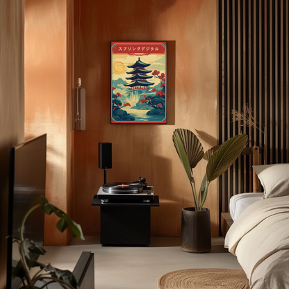 Japan Pagoda Vintage Travel Poster