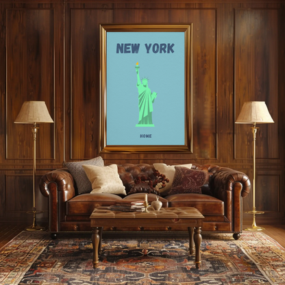 Statue Of Liberty New York Retro Travel Poster