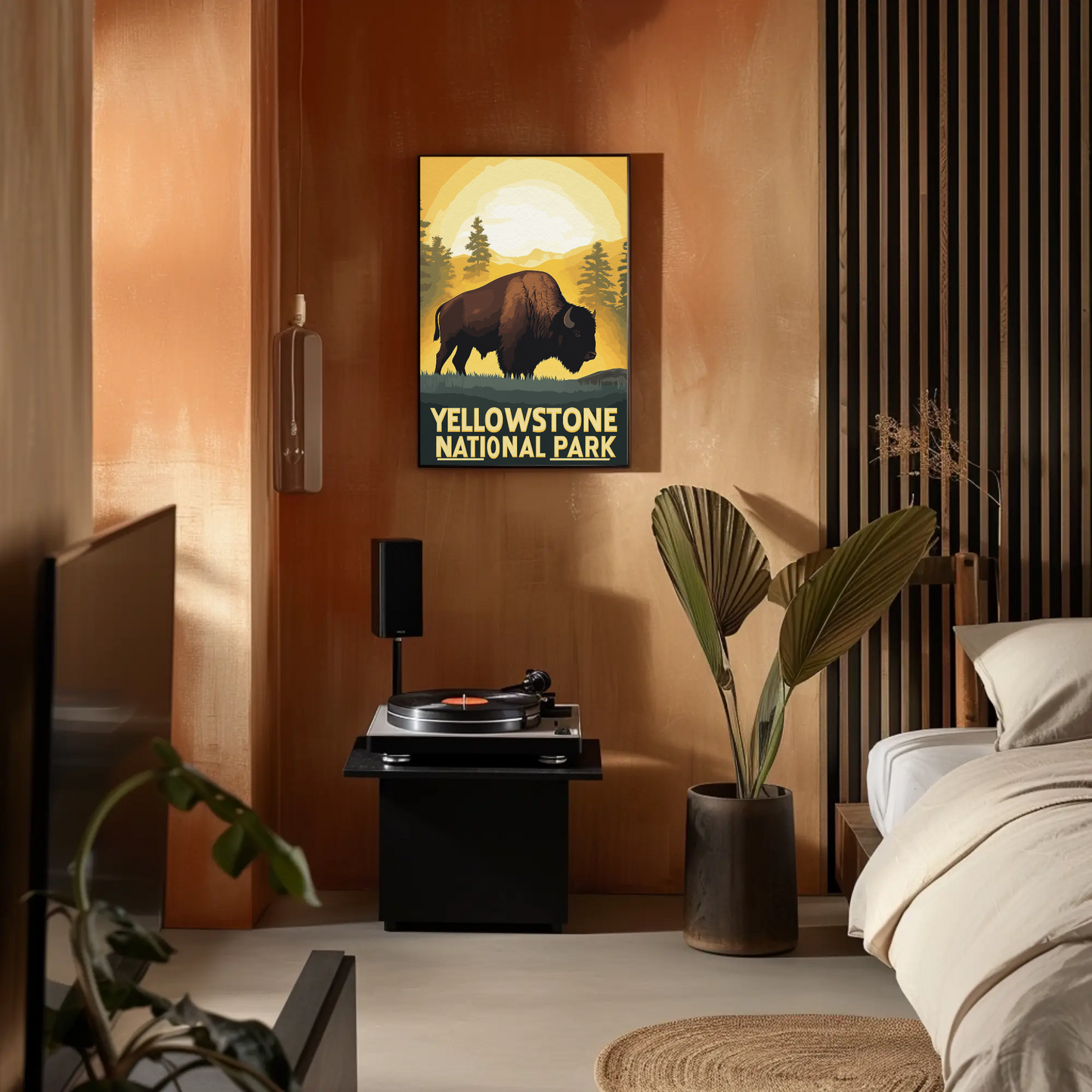 Yellowstone National Park Bison Vintage Poster