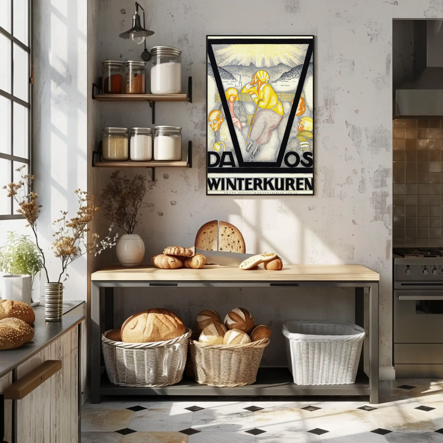 Davos Winterkuren Vintage Poster