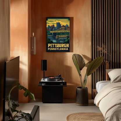 Pittsburgh, Pennsylvania Vintage Travel Poster