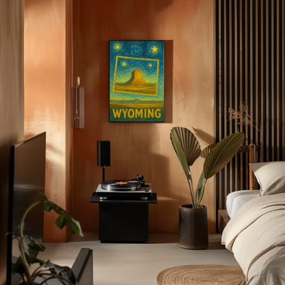 Wyoming Starry Night Poster