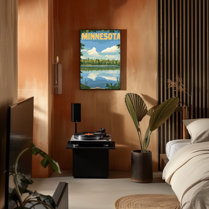 Minnesota’s Tranquil Lakes Vintage Travel Poster