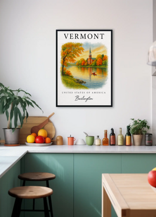 Vermont, Burlington Signature Series Vintage Travel Poster