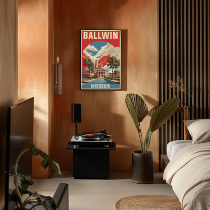 Ballwin Missouri Church Centerpiece Vintage Travel Poster