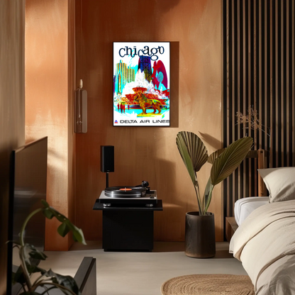 Chicago Vintage Travel Air Lines Poster