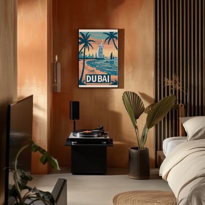 Dubai Beach Vintage Poster