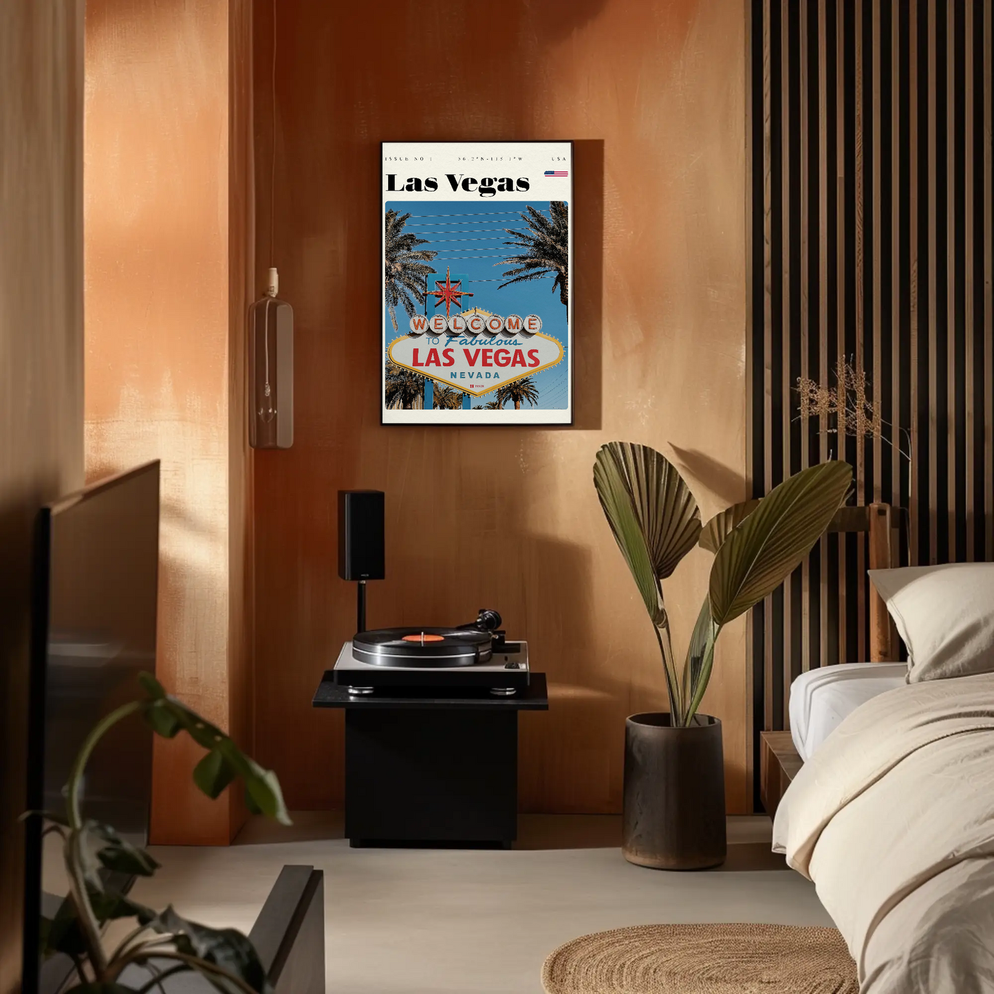 Vintage Poster Las Vegas Sign Daytime