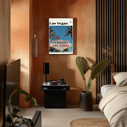 Vintage Poster Las Vegas Sign Daytime