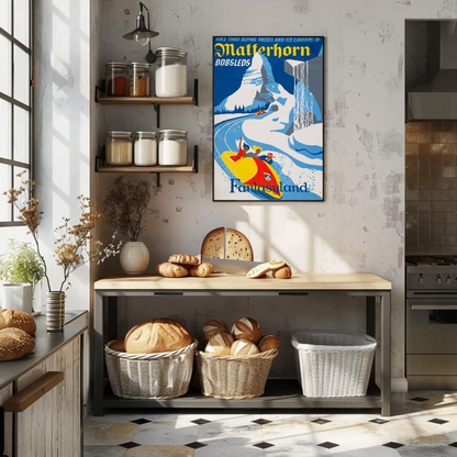 Disneyland Fantasyland Matterhorn 1960 Poster