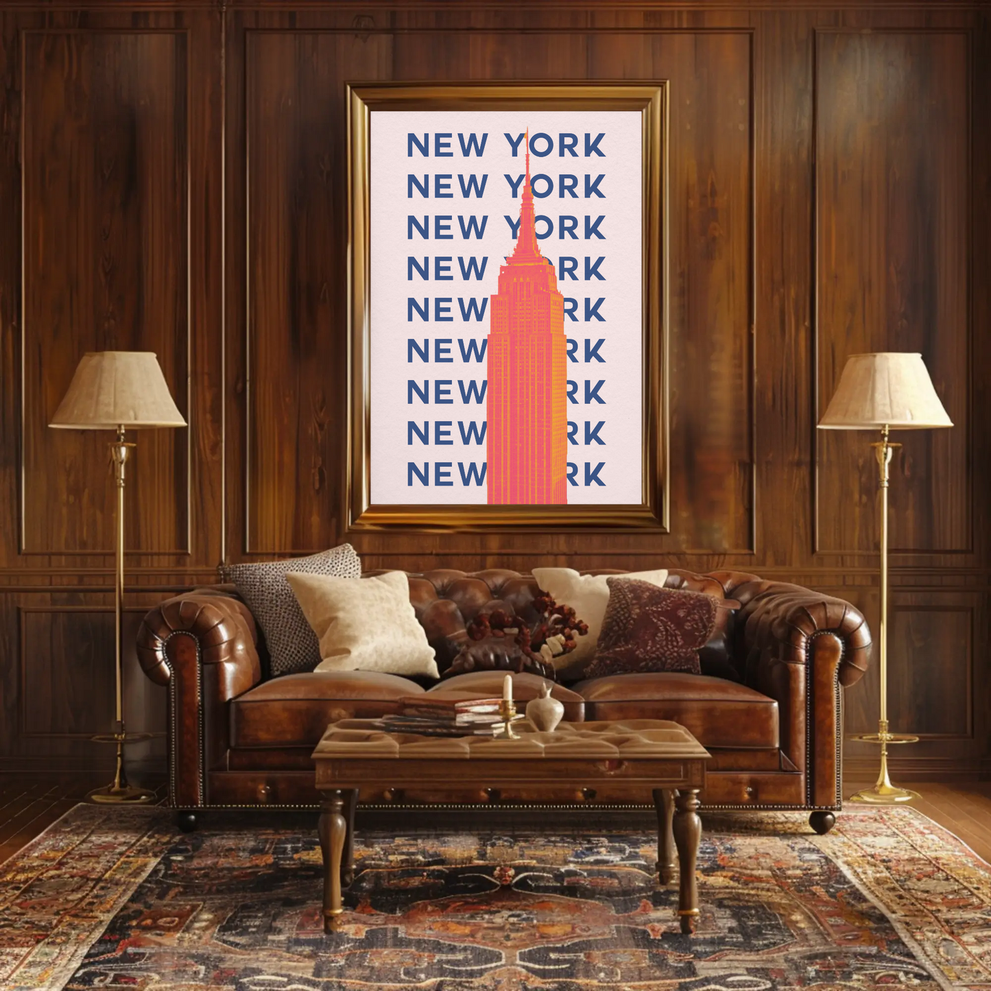 New York Empire State Poster Retro Travel Poster