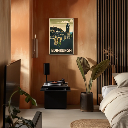 Edinburgh, Scotland Vintage Style Poster