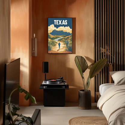 Texas Vintage Poster - Western Landscape
