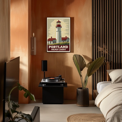 Portland Head Light - Maine Vintage Travel Poster