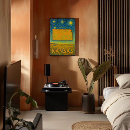 Kansas Starry Night Poster