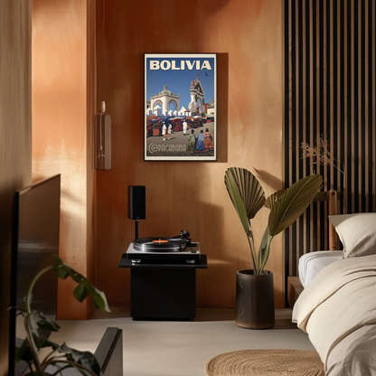 Copacabana Bolivia Vintage Poster