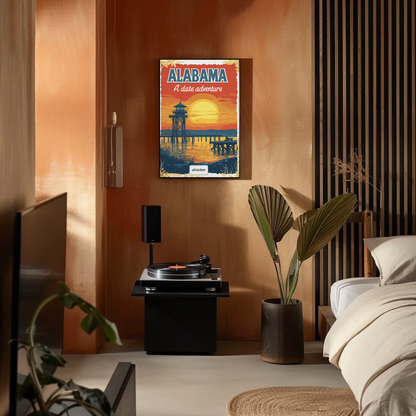 Alabama: A Date Adventure Vintage Travel Poster