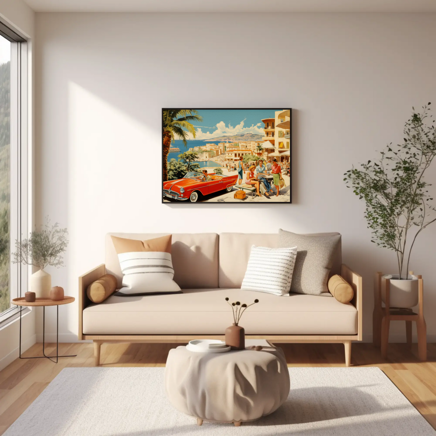 Mediterranean Coast Vintage Travel Poster