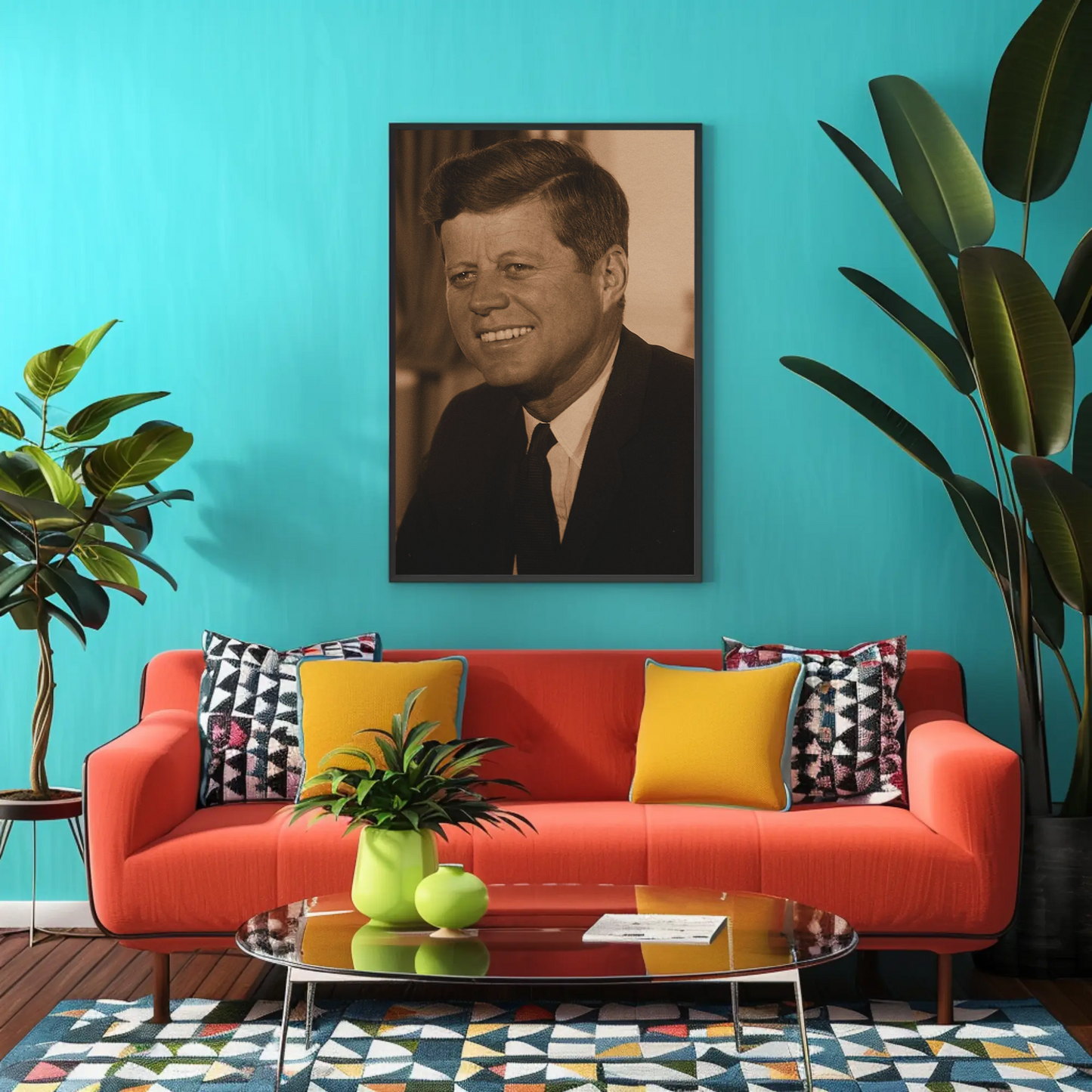 John F. Kennedy 35th President Sepia Photo