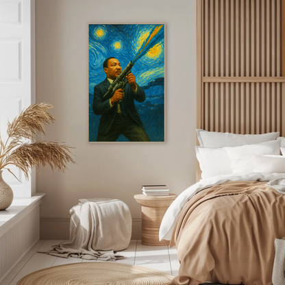 Martin Luther King Jr Starry Night Blaster Heroic Standoff Vintage Travel Poster