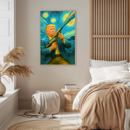 Trump Van Gough Starry Night Vintage Poster