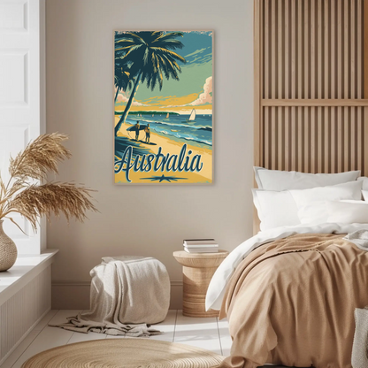 Vintage Travel Poster - Australia Beach Surf