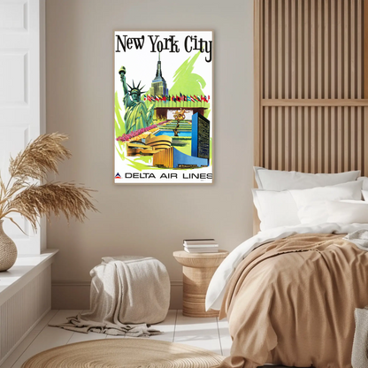 New York City Air Lines Travel Poster