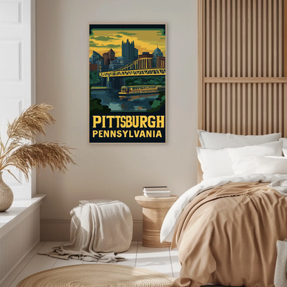 Pittsburgh, Pennsylvania Vintage Travel Poster
