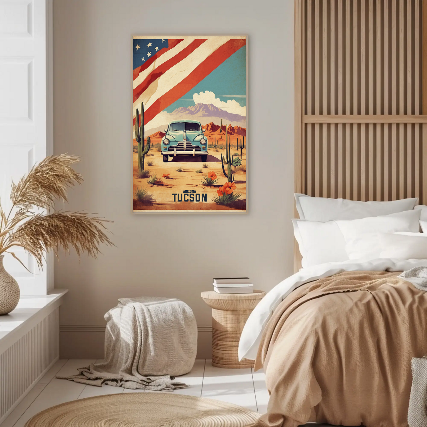 Tucson Arizona Classic Desert Drive Vintage Travel Poster
