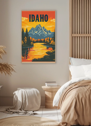 Vintage Poster Idaho River Mountains