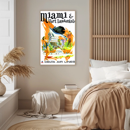 Miami & Fort Lauderdale Vintage Poster - Delta Air Lines