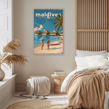 Maldives Vintage Travel Poster - Island Escape