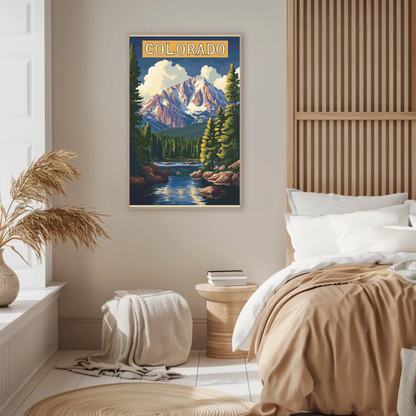 Colorado Scenic Mountains Vintage Travel Poster
