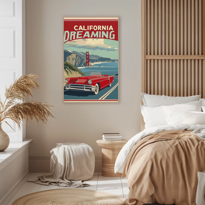 California Vintage Poster - Dreaming by the Coast