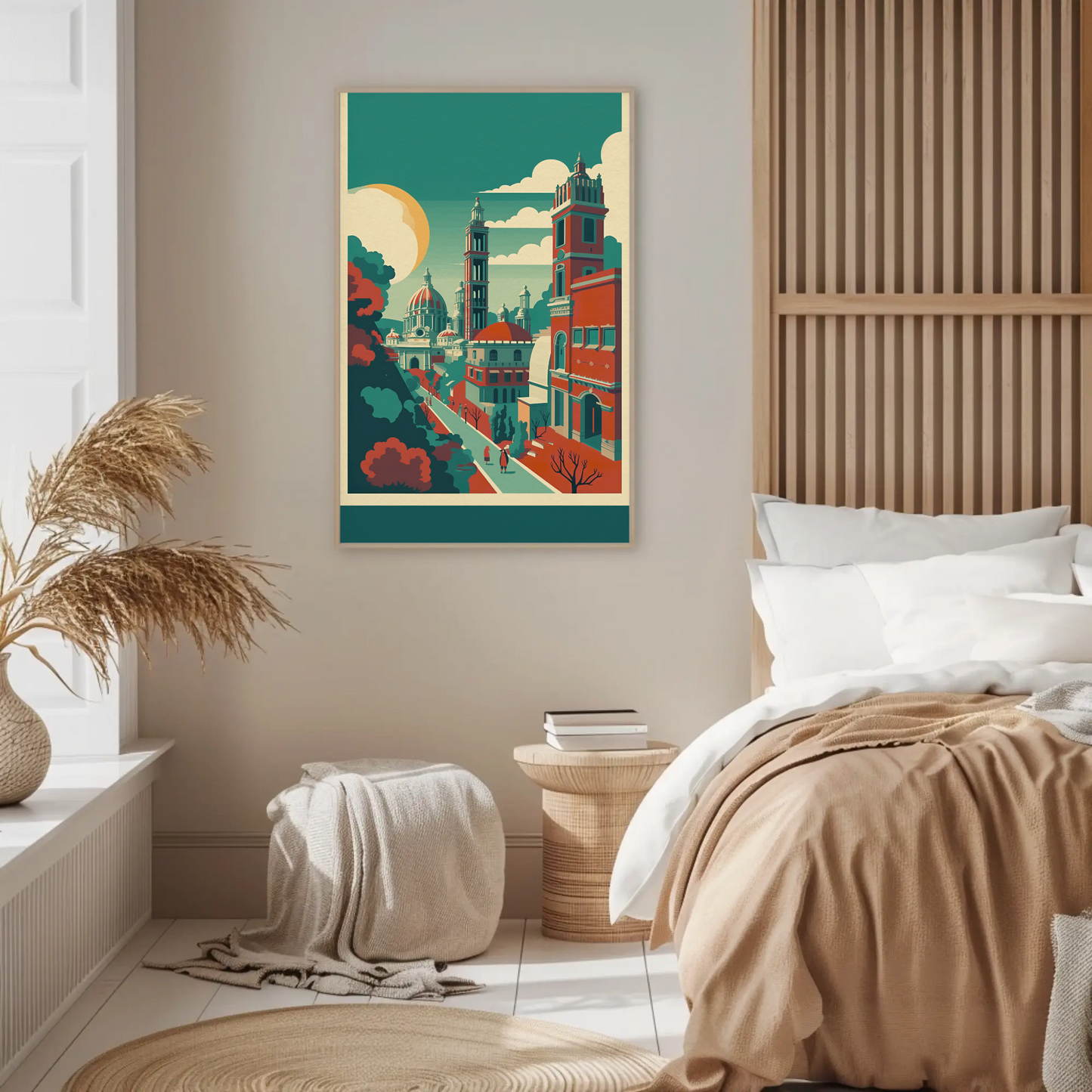 Historic European Architecture Courtyard Walk Vintage Travel Poster