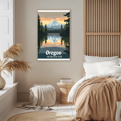 Oregon - The Beaver State Vintage Travel Poster