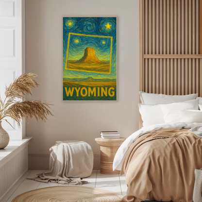 Wyoming Starry Night Poster