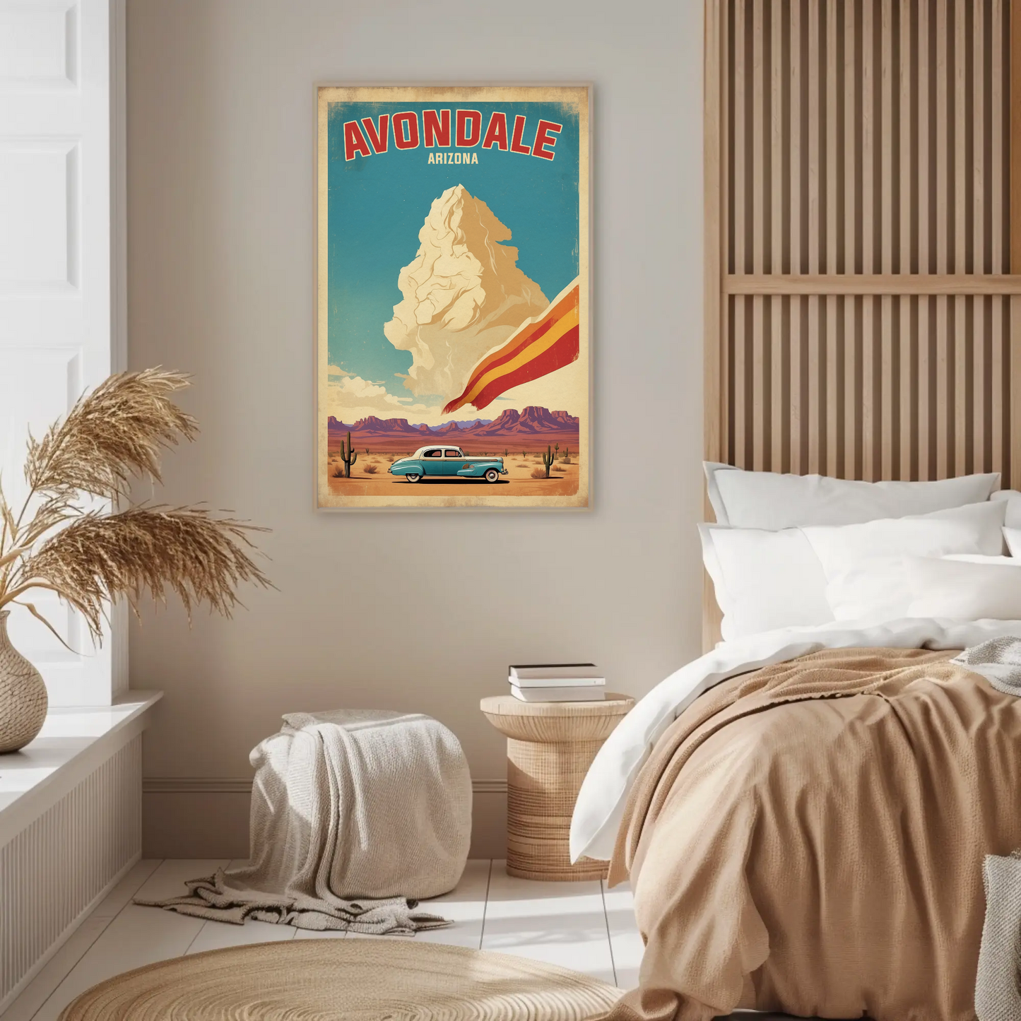 Avondale Arizona Desert Drive Vintage Travel Poster