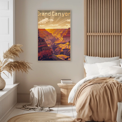Grand Canyon National Park Sunset Vintage Travel Poster