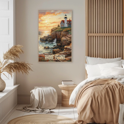 Vintage Poster - Rhode Island Lighthouse United States