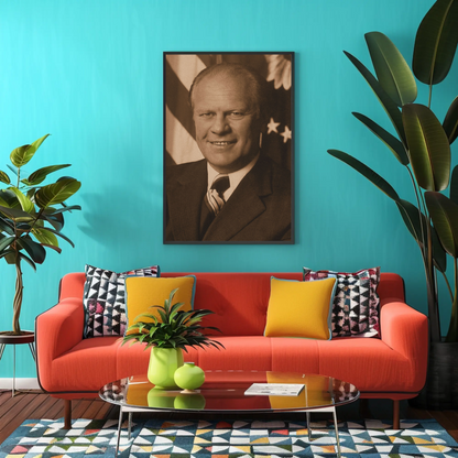 Gerald Ford 38th President Sepia Photo