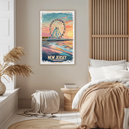 New Jersey Boardwalk Vintage Poster