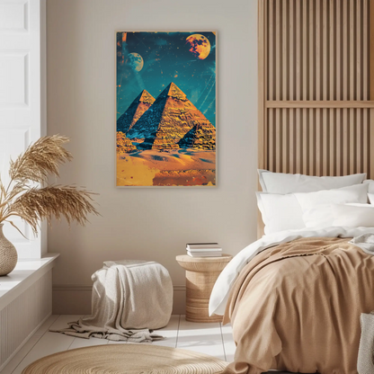 Pyramids of Giza Vintage Travel Poster